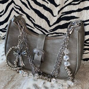 Cross Buckle Double Chain Purse
